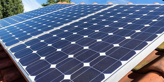 solar panels on a roof picture